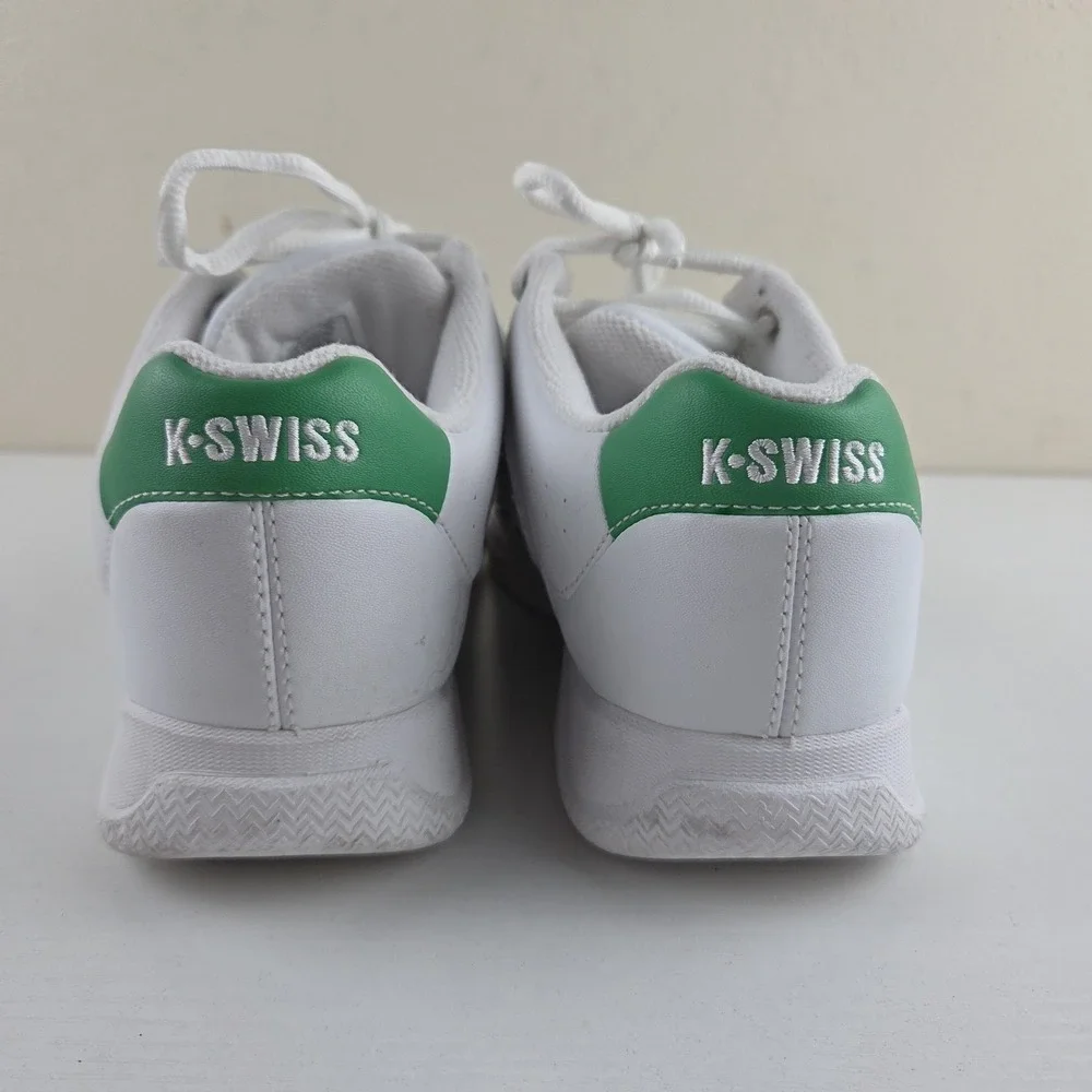 K Swiss Vintage Stripe Shifter White/Green Zig Zag Customizable Stripes Womens 7